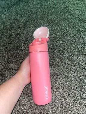 Cirkul Pink Travel Water Bottle with Flip Lid